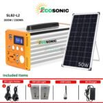 Ecosonic SL82-L2 300W 230WH Solar IPS Energy Storage System 50W Mono Solar Panel
